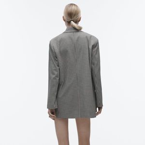Zara Sexy GINGHAM STRAIGHT CUT BLAZER. Size S oversized